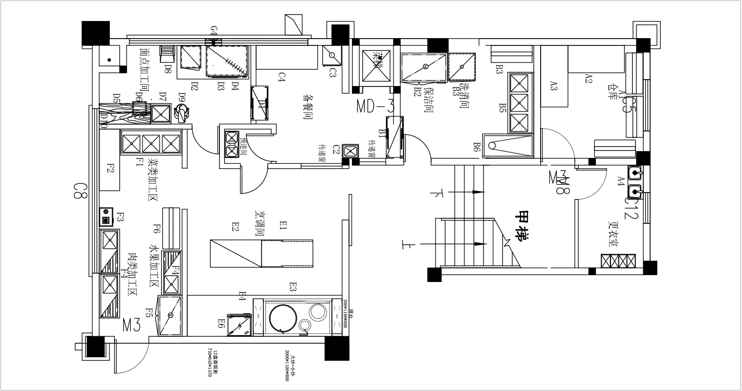 根據環保要求和水電接駁,對后廚合理規劃