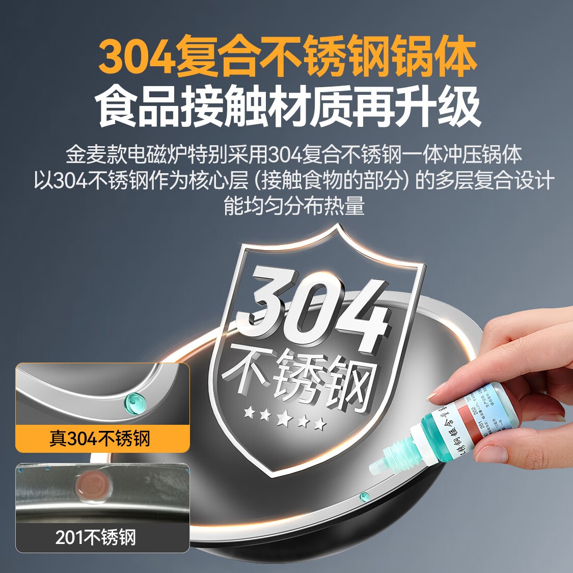 麥大廚金麥款201材質電磁大炒爐單頭大鍋灶600