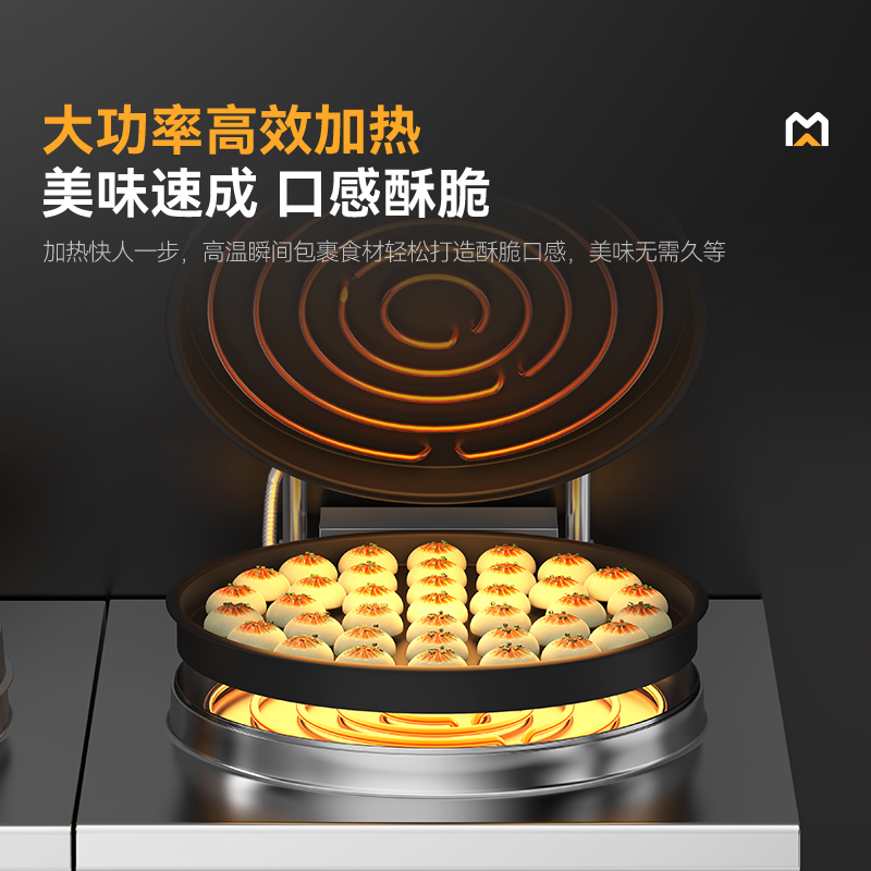 麥大廚220V數顯升級款商用電餅鐺大型食堂烙餅機鐵鍋3cm