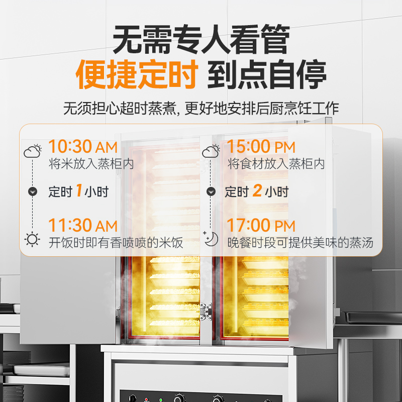 麥大廚JG系列24KW機(jī)械工程款雙門雙控蒸柜380V