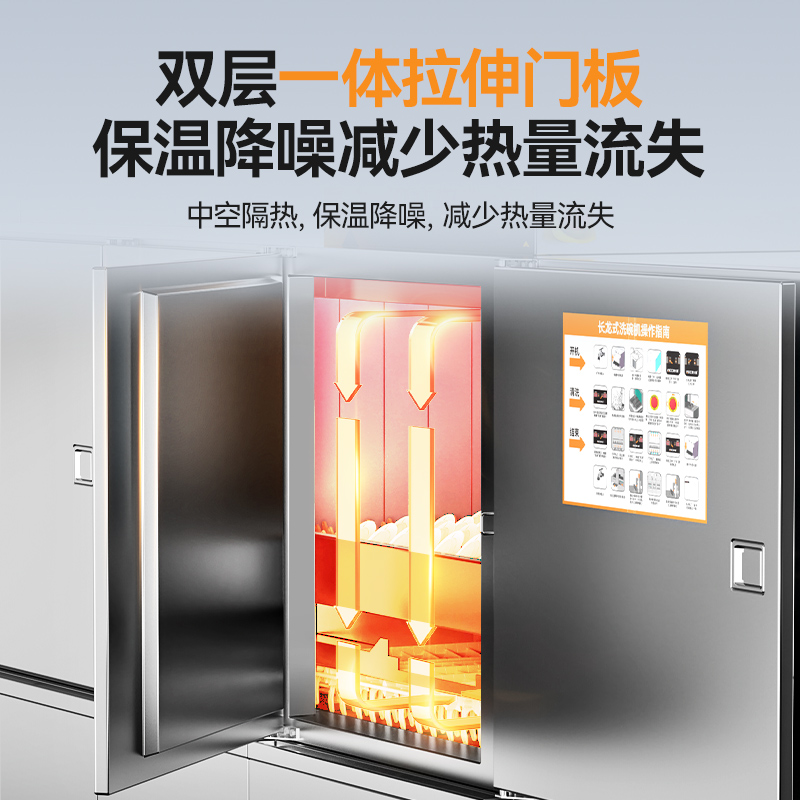 麥大廚旗艦款2.95m斜插式單缸單噴淋長龍式洗碗機  