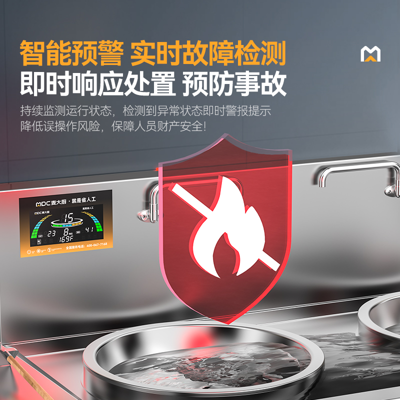 麥大廚星麥款304材質電磁大炒爐雙頭大鍋灶1000