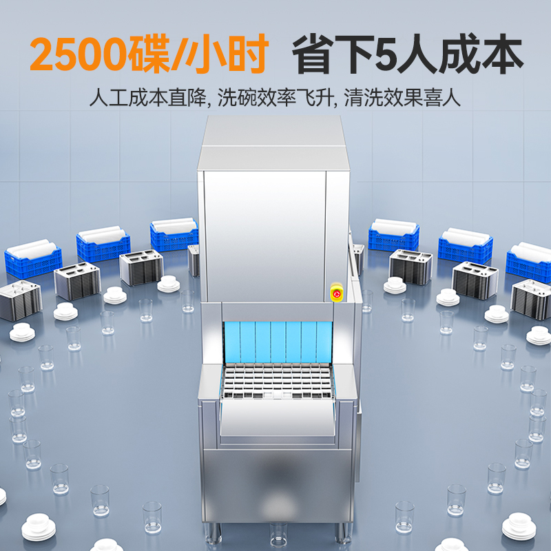 麥大廚旗艦款3.5m平放式單缸單噴淋單烘干洗碗機